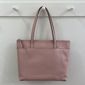 Kate Spade Holiday Lane Page Tote Blush Mauve Zip Top
